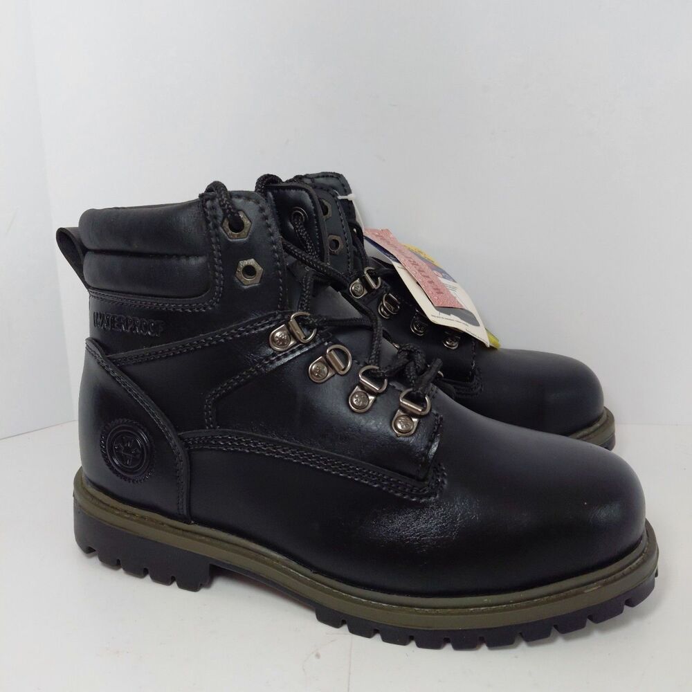 Vintage Wrangler Work Steel-toe Boot Men size 9D Black Leather